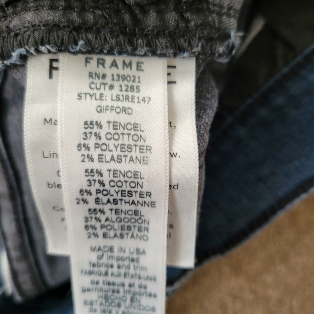 FRAME Le Skinny de Jeanne with Raw Hem in Gifford Blue Jeans Size 25 - Picture 12 of 13